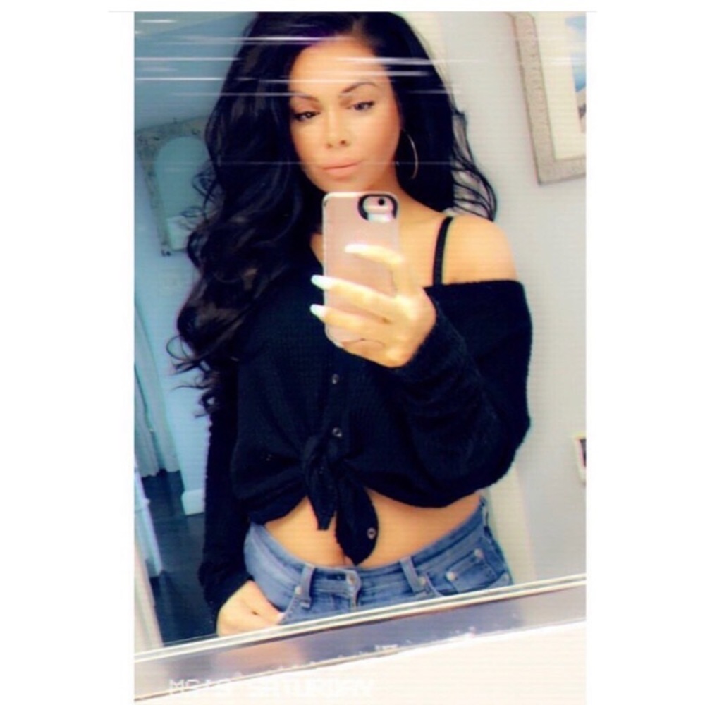 Black flannel tie up top from Urban Outfitters